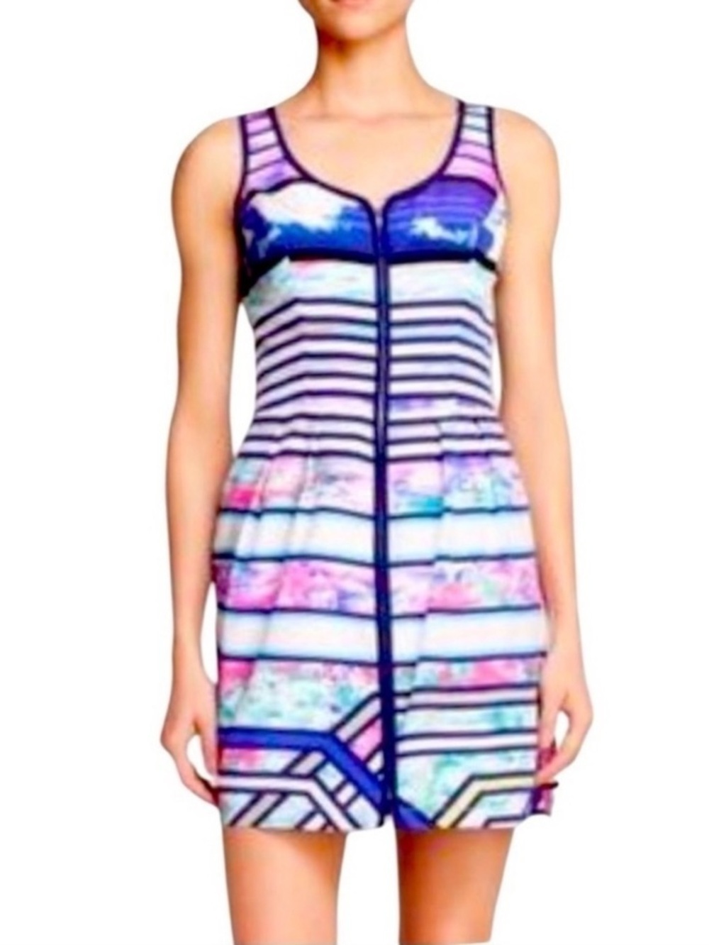 Amanda Uprichard
Conversation Cloud Silk watercolor sleeveless Meryl Dress